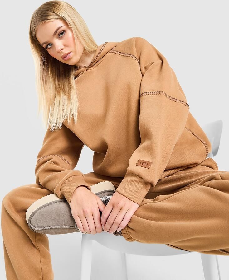 Ugg Classic Logo Hoodie Bruin- Dames Bruin