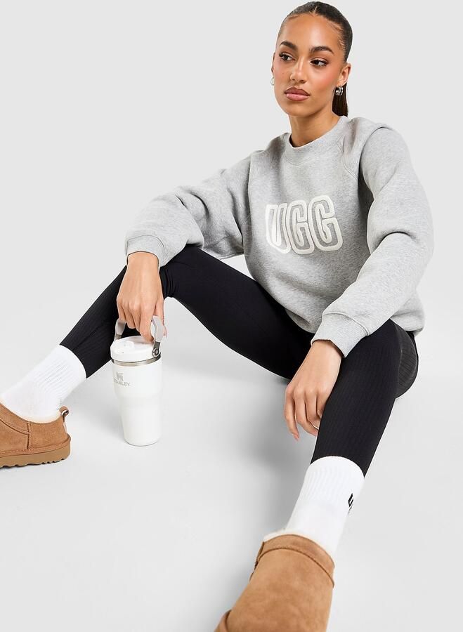 Ugg Cosy Logo Crew Sweatshirt Grijs- Dames Grijs