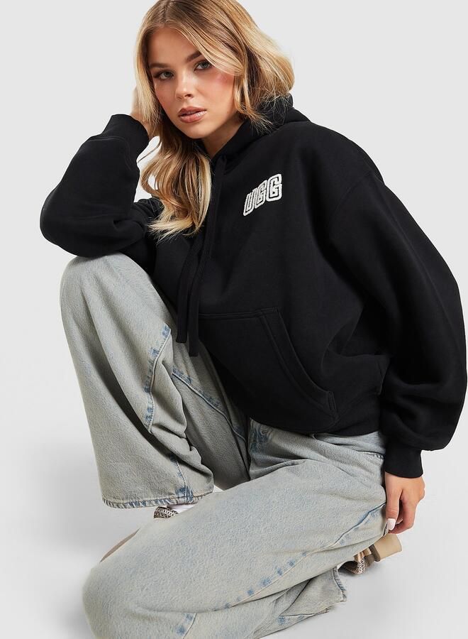 Ugg Cosy Logo Hoodie Zwart- Dames Zwart