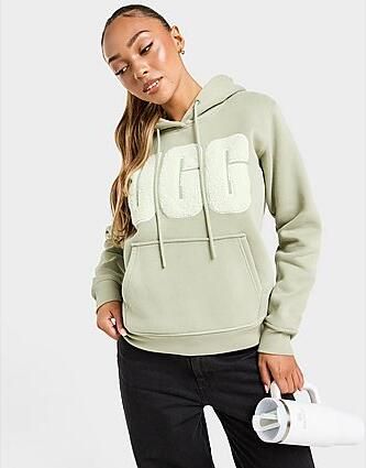 Ugg Fuzzy Logo Hoodie Green- Dames Green