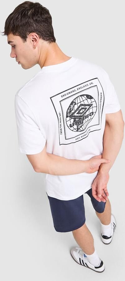 Umbro Globe Graphic T-Shirt Wit- Heren Wit