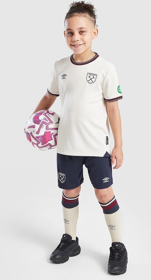 Umbro West Ham United FC 2025 26 Away Kit Infant Wit Kind Wit