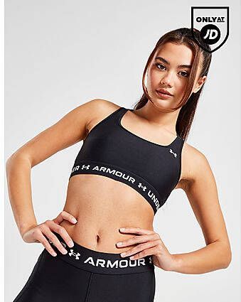 Under Armour HeatGear Logo Band Sports Bra Black- Dames