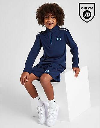 Under Armour Tech Reflective 1 4 Zip Top Shorts Set Children Navy Kind