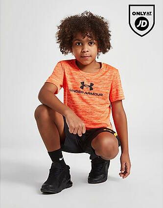 Under Armour Tech Twist T-Shirt Woven Shorts Set Children Orange Kind