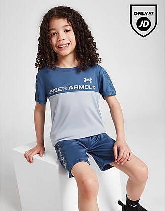 Under Armour UA Armour Fleece Grid T-Shirt Shorts Set Children Blue Kind