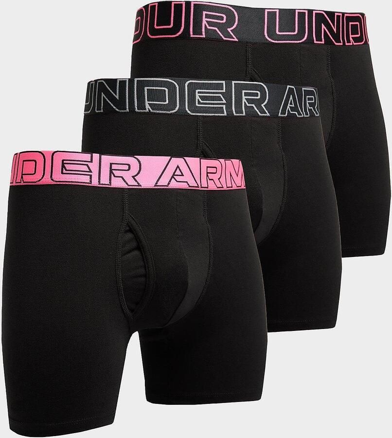 Under Armour 3-Pack Boxers Zwart- Heren Zwart