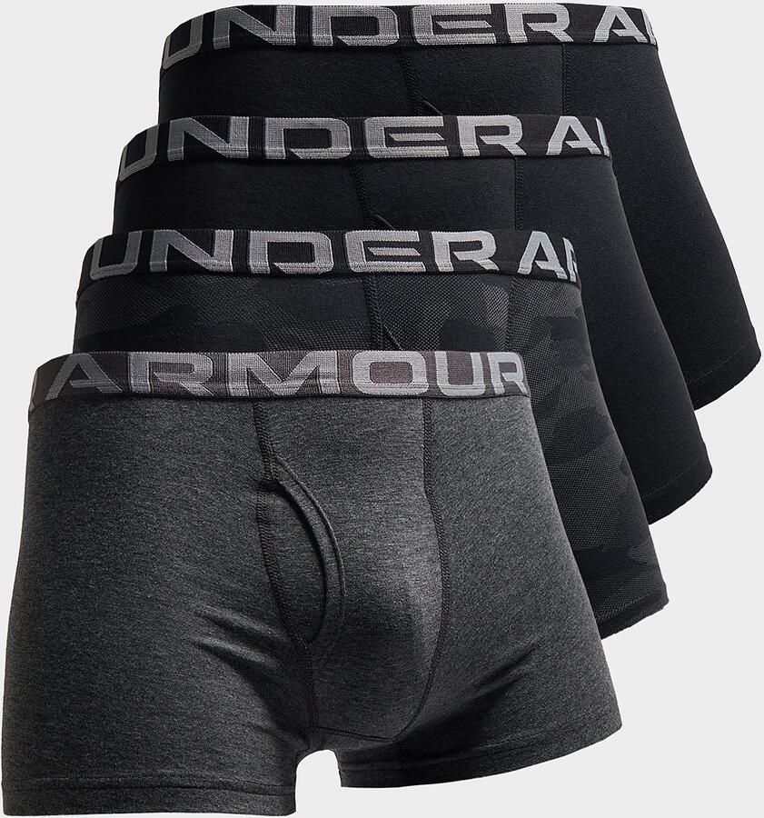 Under Armour 4-Pack Cotton Boxers Junior Zwart Kind Zwart