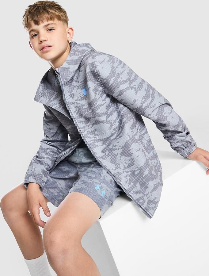 Under Armour All Over Print Camo Windbreaker Juniot Grijs Kind Grijs