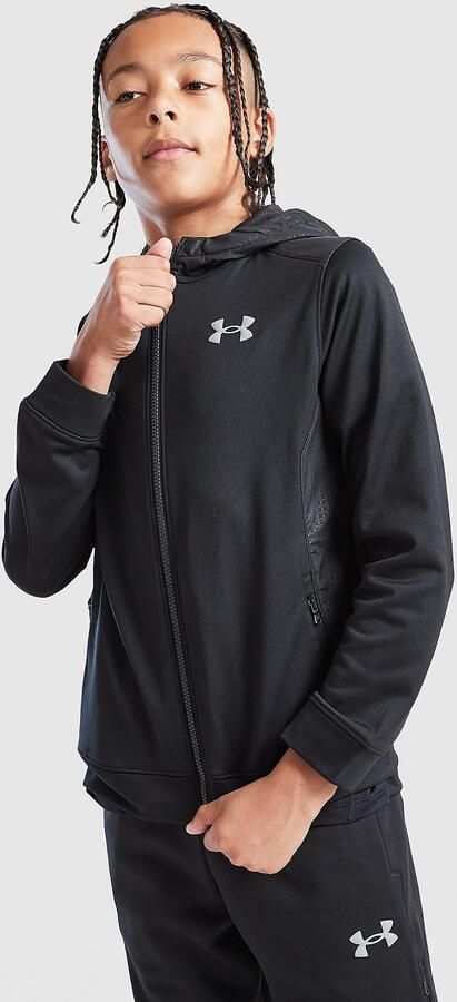 Under Armour Brawler+ Full Zip Hoodie Junior Zwart Kind Zwart
