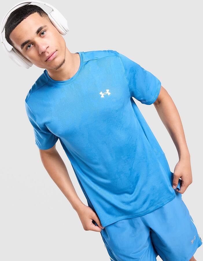 Under Armour Camo Jacquard T-Shirt Blauw- Heren Blauw