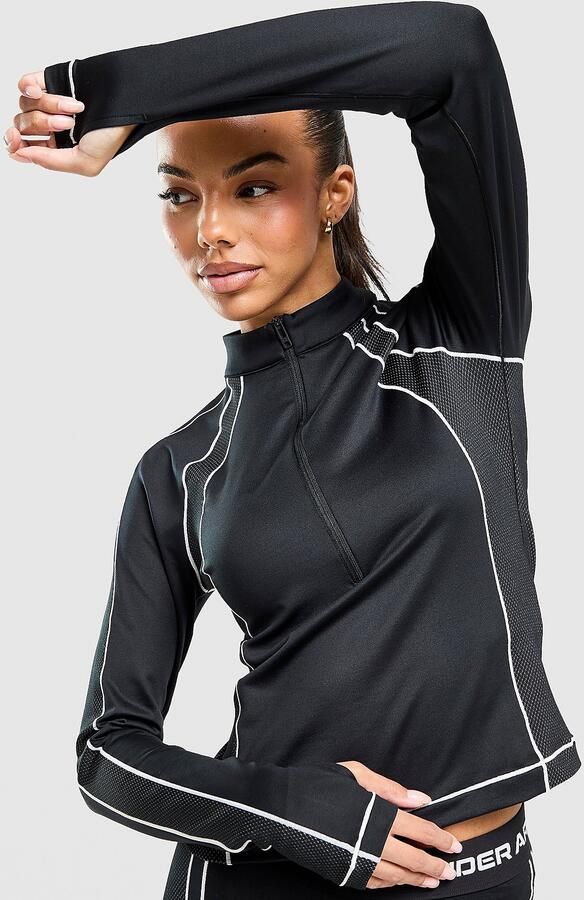 Under Armour ColdGear 1 2 Zip Track Top Zwart- Dames Zwart
