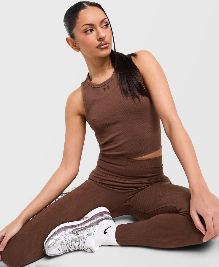 Under Armour Cotton Seamless Tank Top Bruin- Dames Bruin