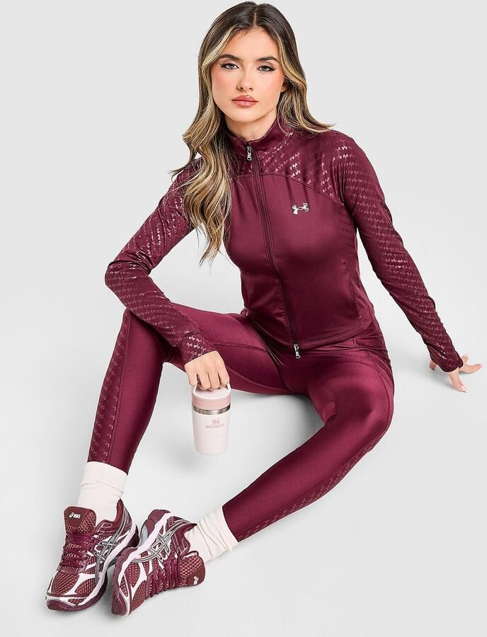 Under Armour Embossed Full Zip Track Top Rood- Dames Rood