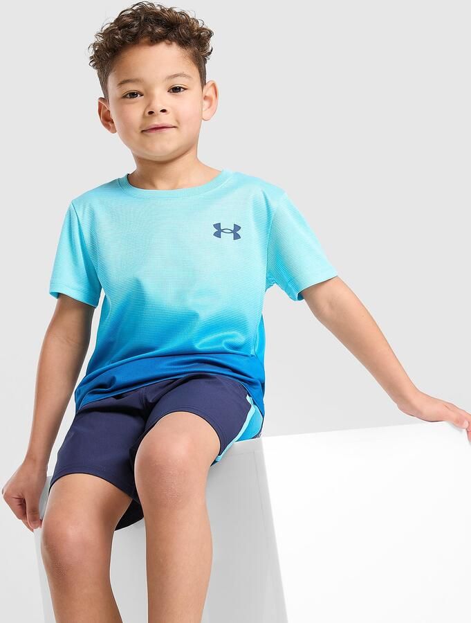 Under Armour Fade T-Shirt Woven Shorts Set Children Blauw