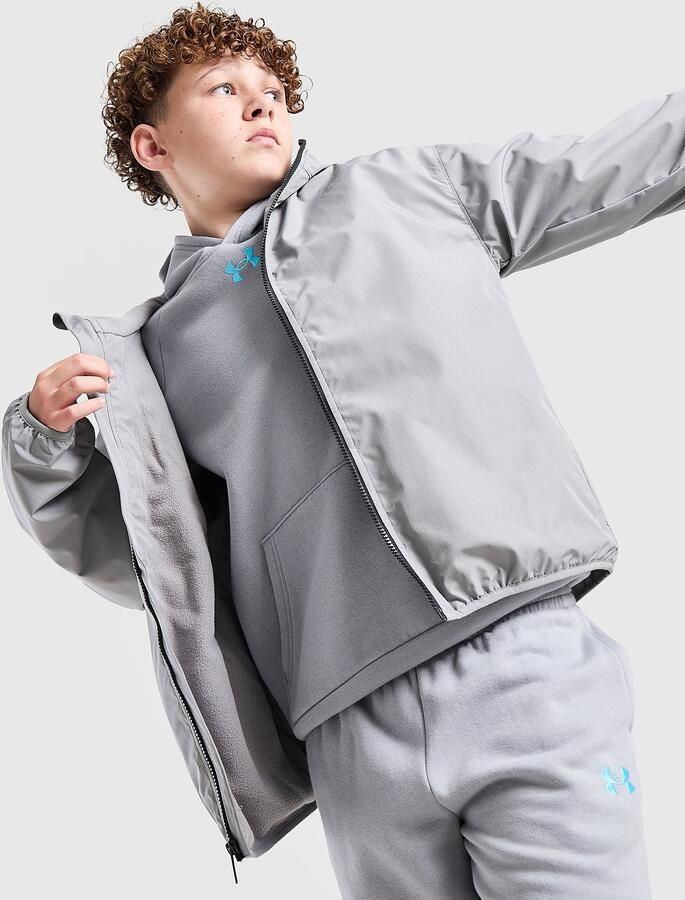 Under Armour Fleece Lined Windbreaker Jacket Junior Grijs Kind Grijs