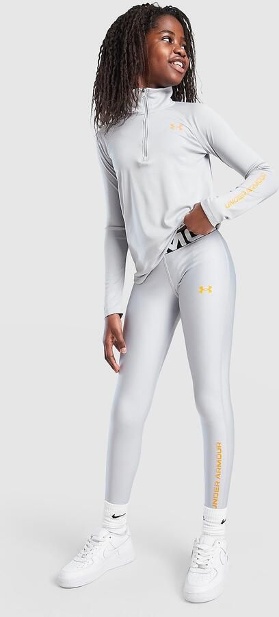 Under Armour ' HeatGear Wordmark Leggings Junior Grijs Kind Grijs