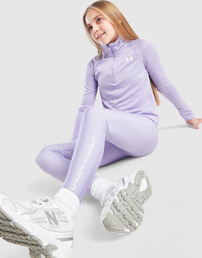 Under Armour ' HeatGear Wordmark Leggings Junior Paars Kind Paars
