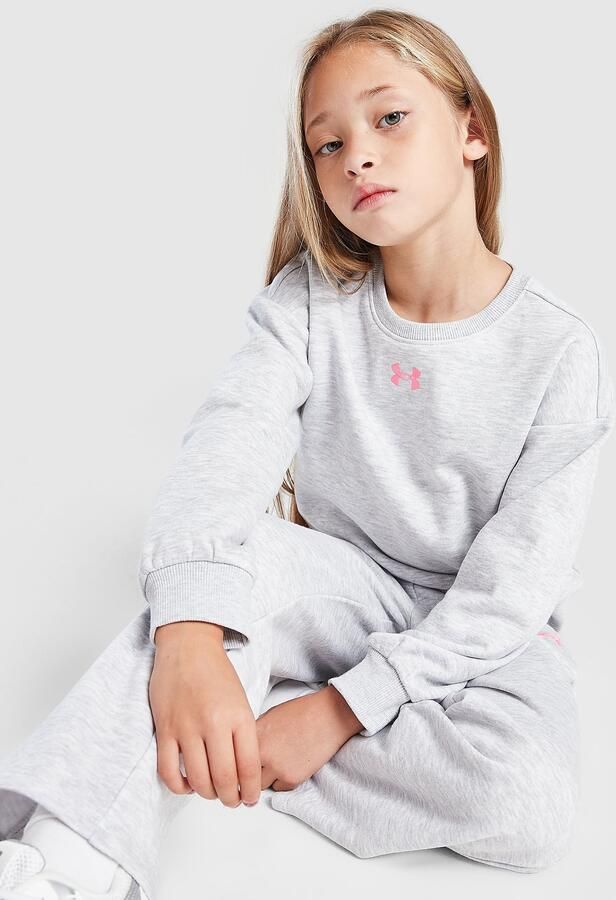 Under Armour ' Wide Leg Crew Tracksuit Children Grijs