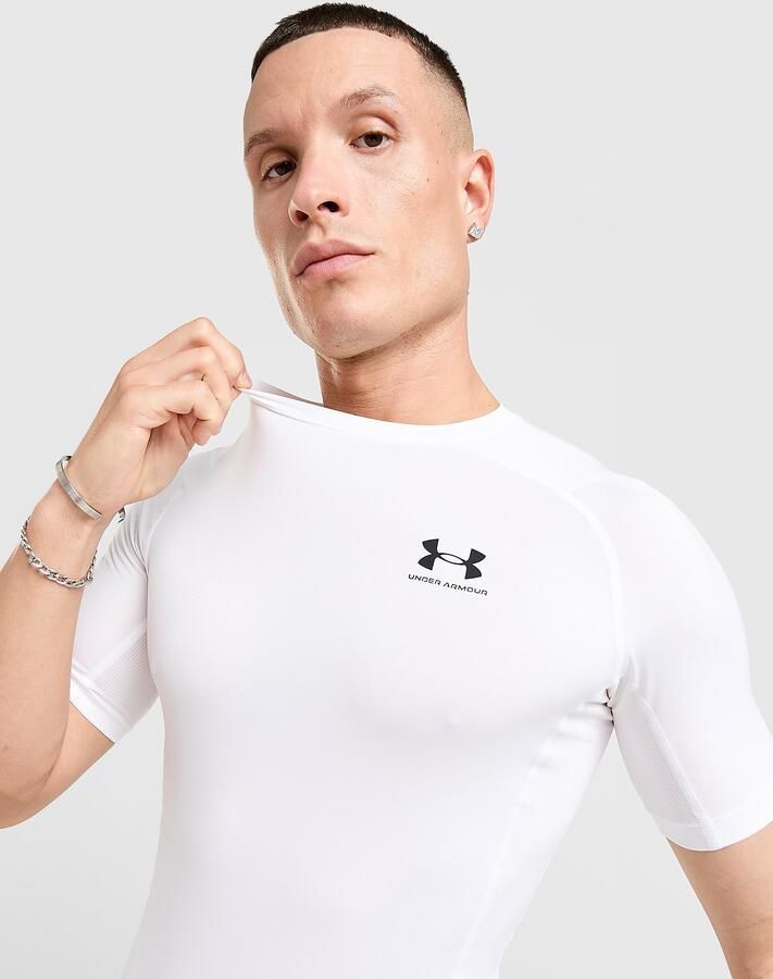Under Armour HeatGear Short Sleeve Compression T-Shirt Wit- Heren Wit - Foto 4