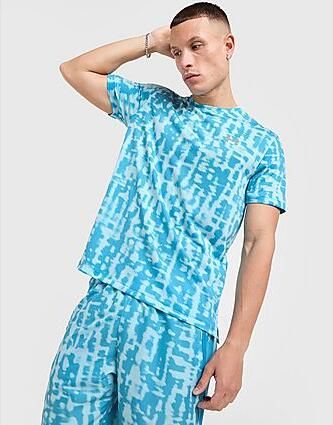 Under Armour Launch All Over Print T-Shirt Blue- Heren Blue