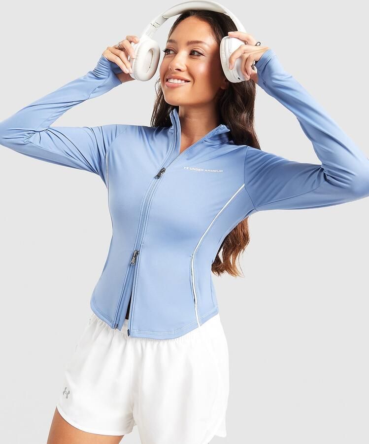 Under Armour Piping Full Zip Top Blauw- Dames Blauw