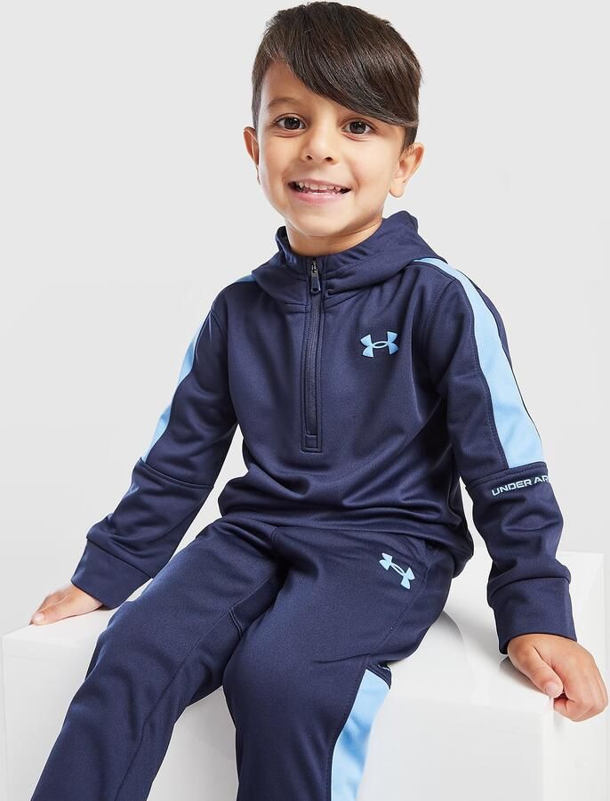 Under Armour Poly Colour Block 1 4 Zip Tracksuit Infant Blauw