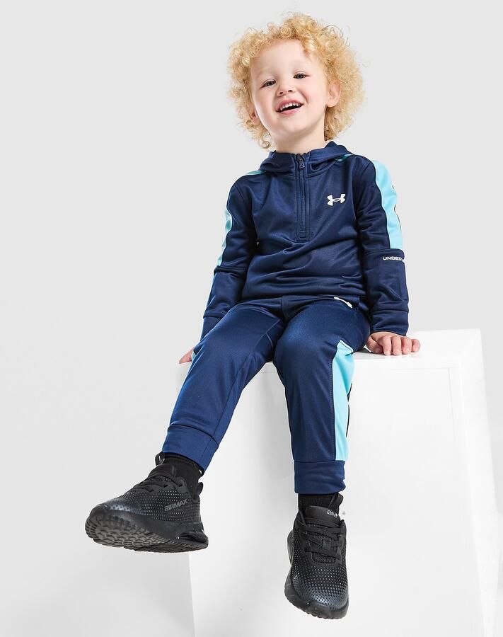 Under Armour Poly Colour Block 1 4 Zip Tracksuit Infant Blauw Kind Blauw