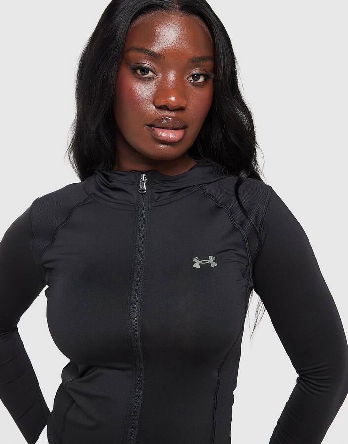 Under Armour Ribbed Full Zip Hoodie Zwart- Dames Zwart