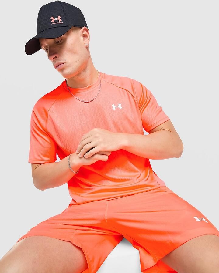 Under Armour Tech Emboss T-Shirt Oranje- Heren Oranje