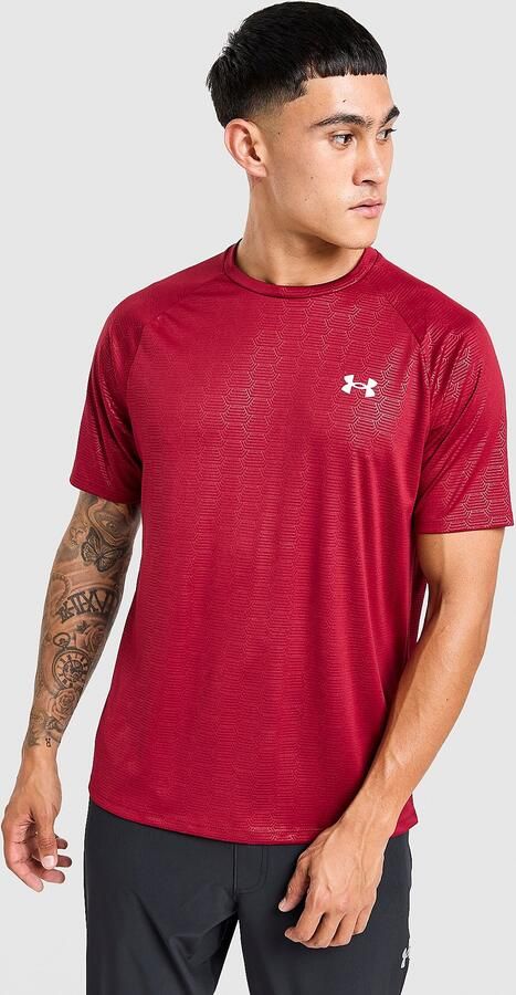 Under Armour Tech Emboss T-Shirt Rood- Heren Rood