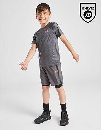Under Armour Tech Embossed T-Shirt Shorts Set Children Grey
