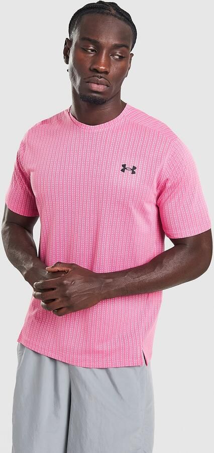 Under Armour Tech Jacquard T-Shirt Roze- Heren Roze