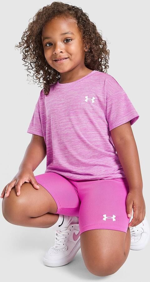 Under Armour Tech Twist T-Shirt Shorts Set Children Roze