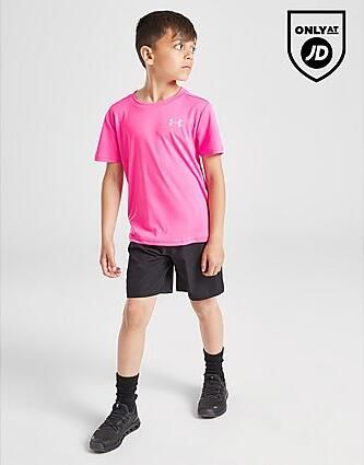 Under Armour UA Tech T-Shirt Woven Cargo Shorts Set Children Pink