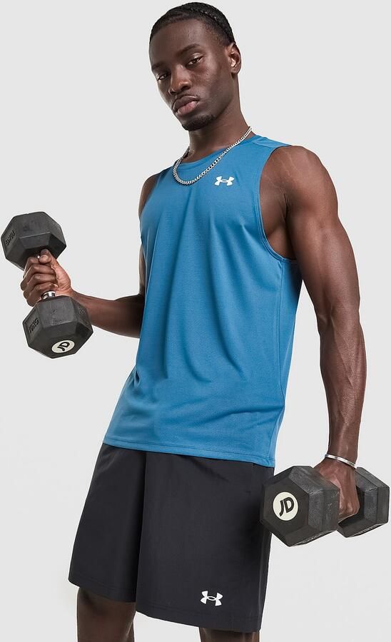 Under Armour UA Tech Tank Top Blauw- Heren Blauw