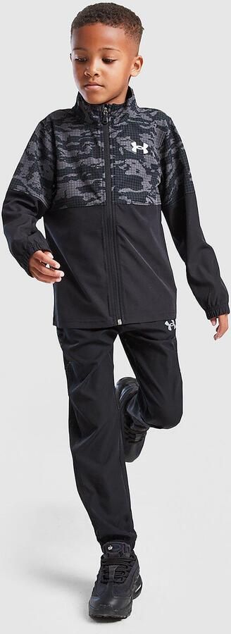 Under Armour Vanish Full Zip Camo Tracksuit Children Zwart