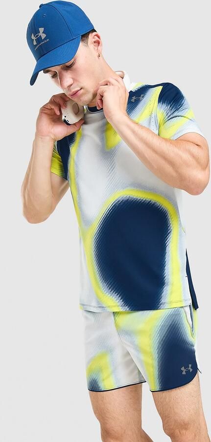 Under Armour Velocity All Over Print T-Shirt Blauw- Heren Blauw
