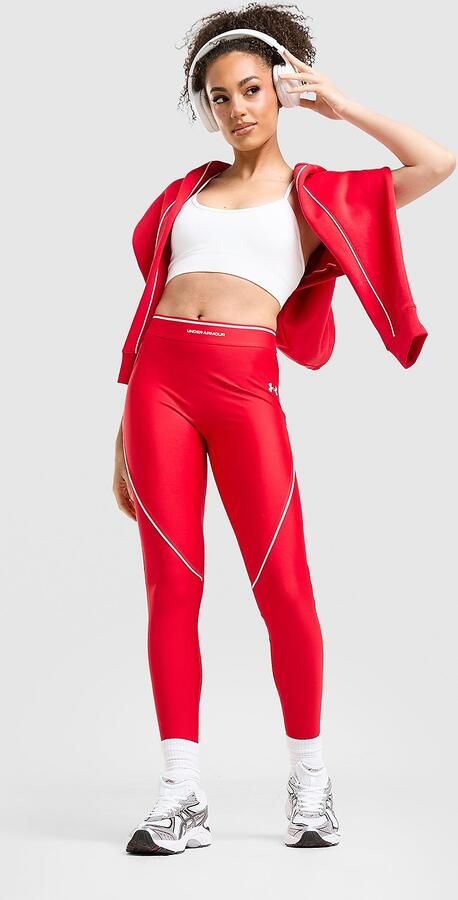 Under Armour Waistband Piping Leggings Rood- Dames Rood