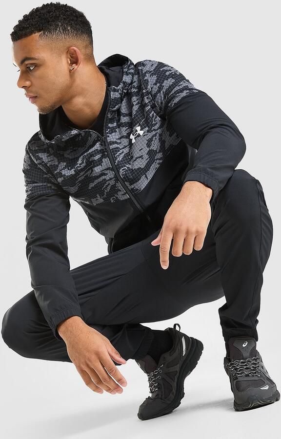 Under Armour Woven Camo Jacket Zwart- Heren Zwart