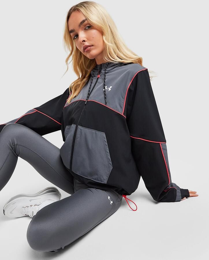 Under Armour Woven Colour Block Jacket Grijs- Dames Grijs