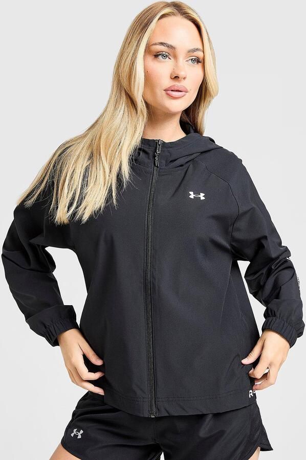 Under Armour Woven Windbreaker Full Zip Jacket Zwart- Dames Zwart