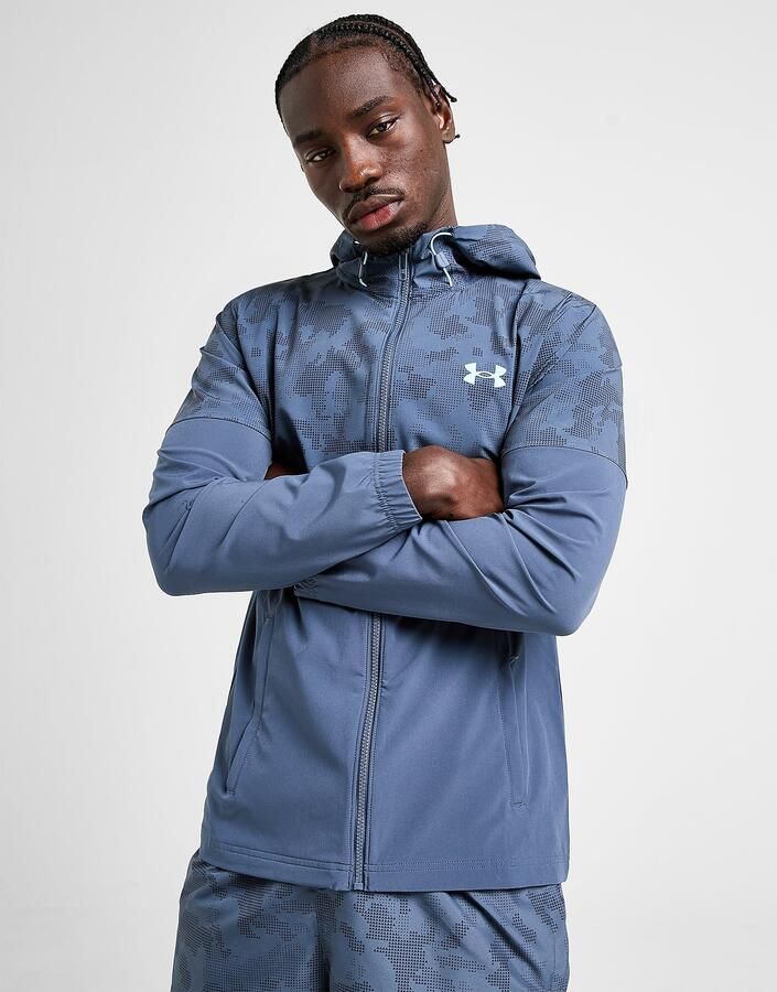 Under Armour Woven Windrunner Jacket Blauw- Heren Blauw