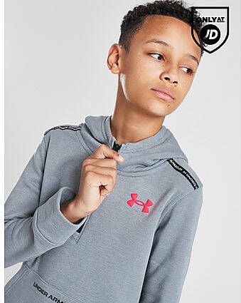 Under Armour Vertical Tape 1 2 Zip Hoodie Junior Grey