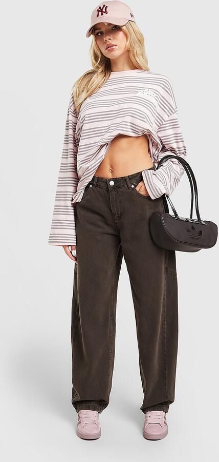 Unlike Humans Barrel Jeans Brn-Brw- Dames Brn-Brw