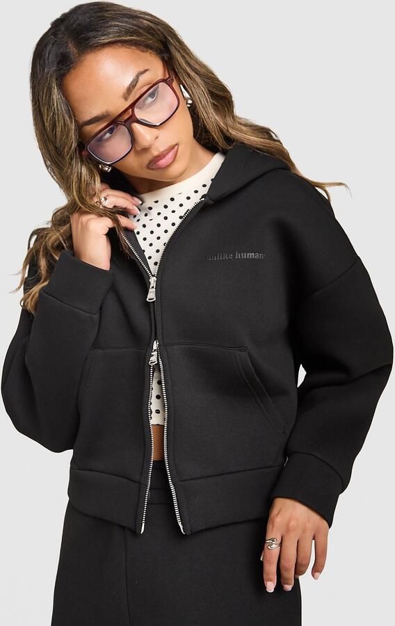 Unlike Humans Bemis Full Zip Hoodie Zwart- Dames Zwart