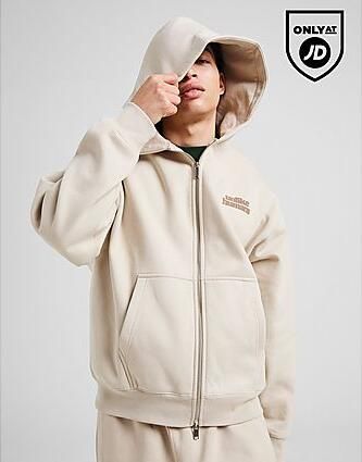 Unlike Humans Bubble Zip Through Hoodie Brown- Heren Brown