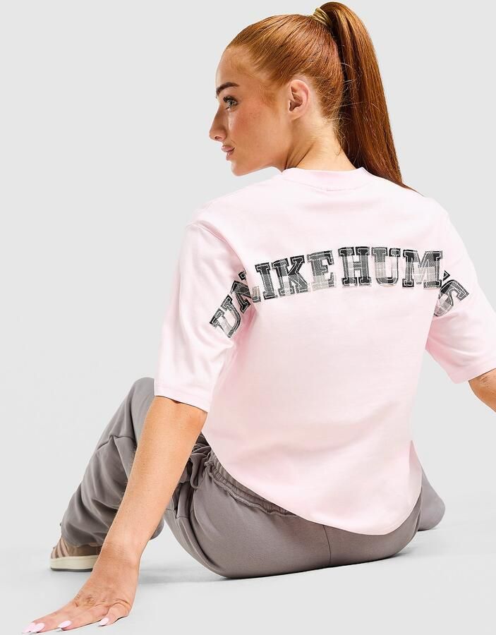 Unlike Humans Checkers Boxy T-Shirt Roze- Dames Roze
