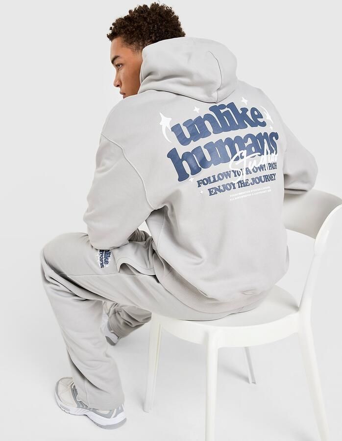 Unlike Humans Crafted Hoodie Grijs- Heren Grijs