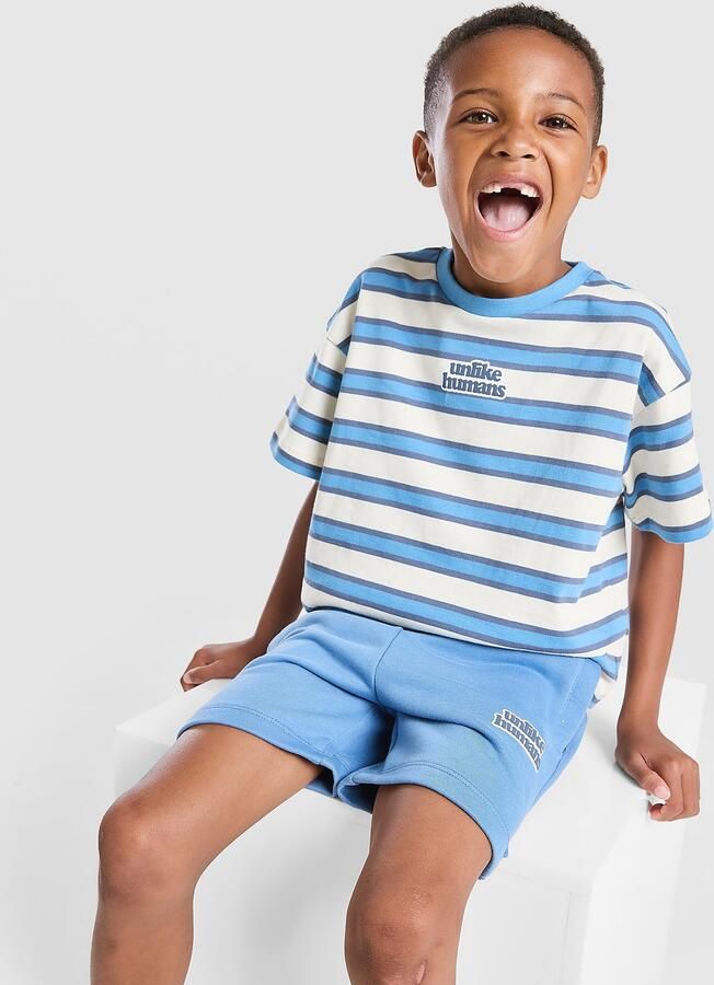 Unlike Hu s Dena T-Shirt Shorts Set Children Blauw Kind Blauw
